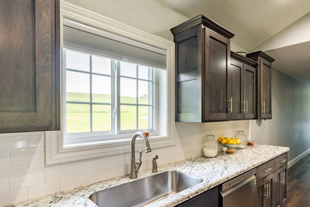 Sliding replacement window over a kitchen sink